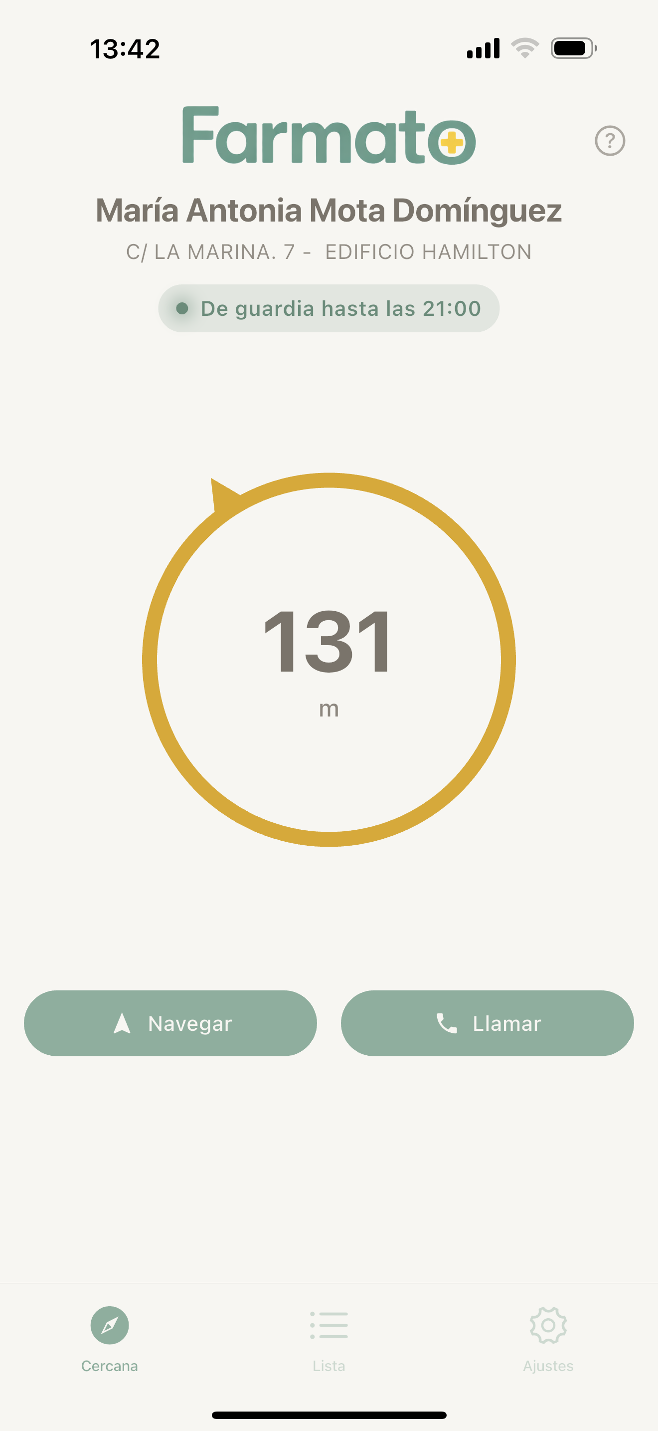 App screenshot - Nearest pharmacy